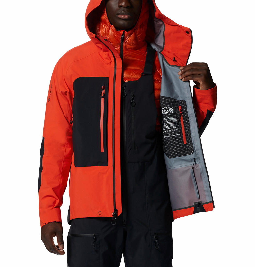Mountain Hardwear Men Orange GORE-TEX Pro Routefinder Rain Jacket