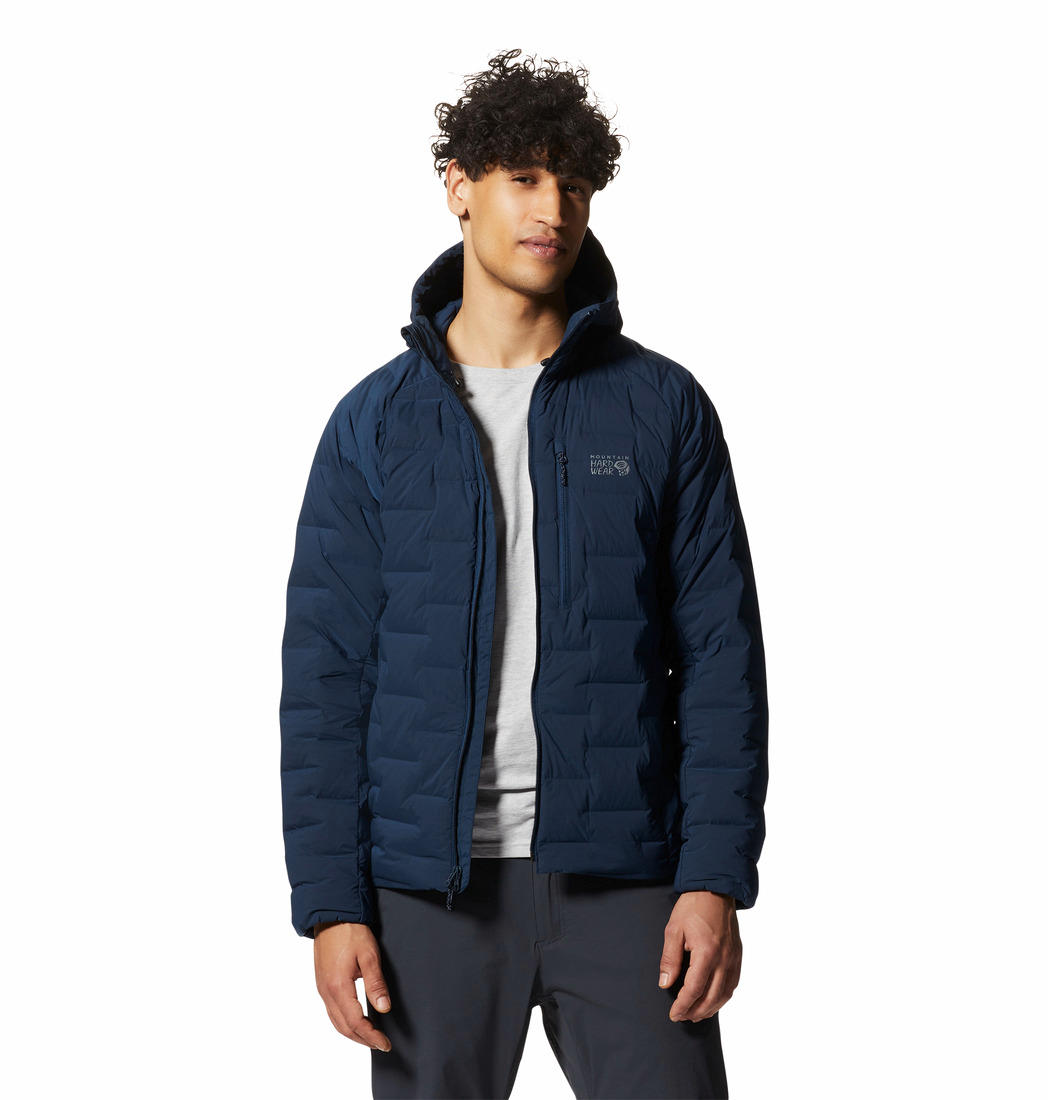 Mountain Hardwear Mens Blue Stretchdown Hoody