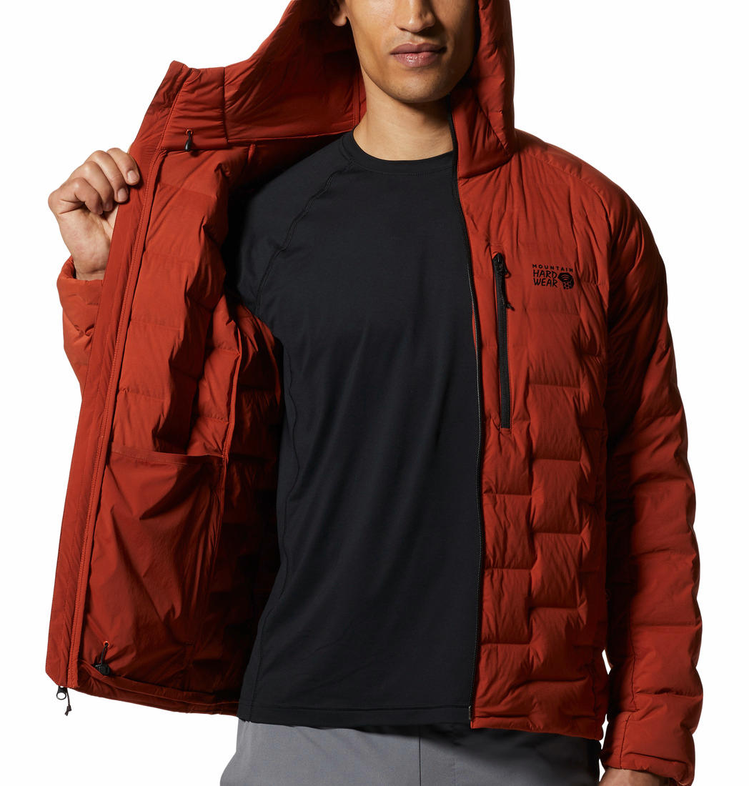 Mountain Hardwear Mens Red Stretchdown Hoody