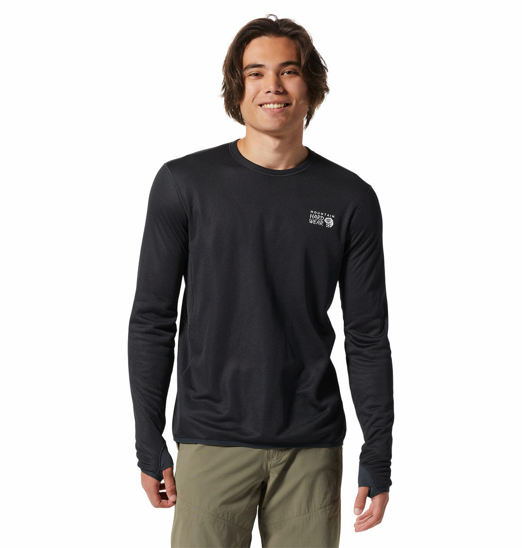 Mountain Hardwear Men Black AirMesh Long Sleeve Crew (Non Returnable)