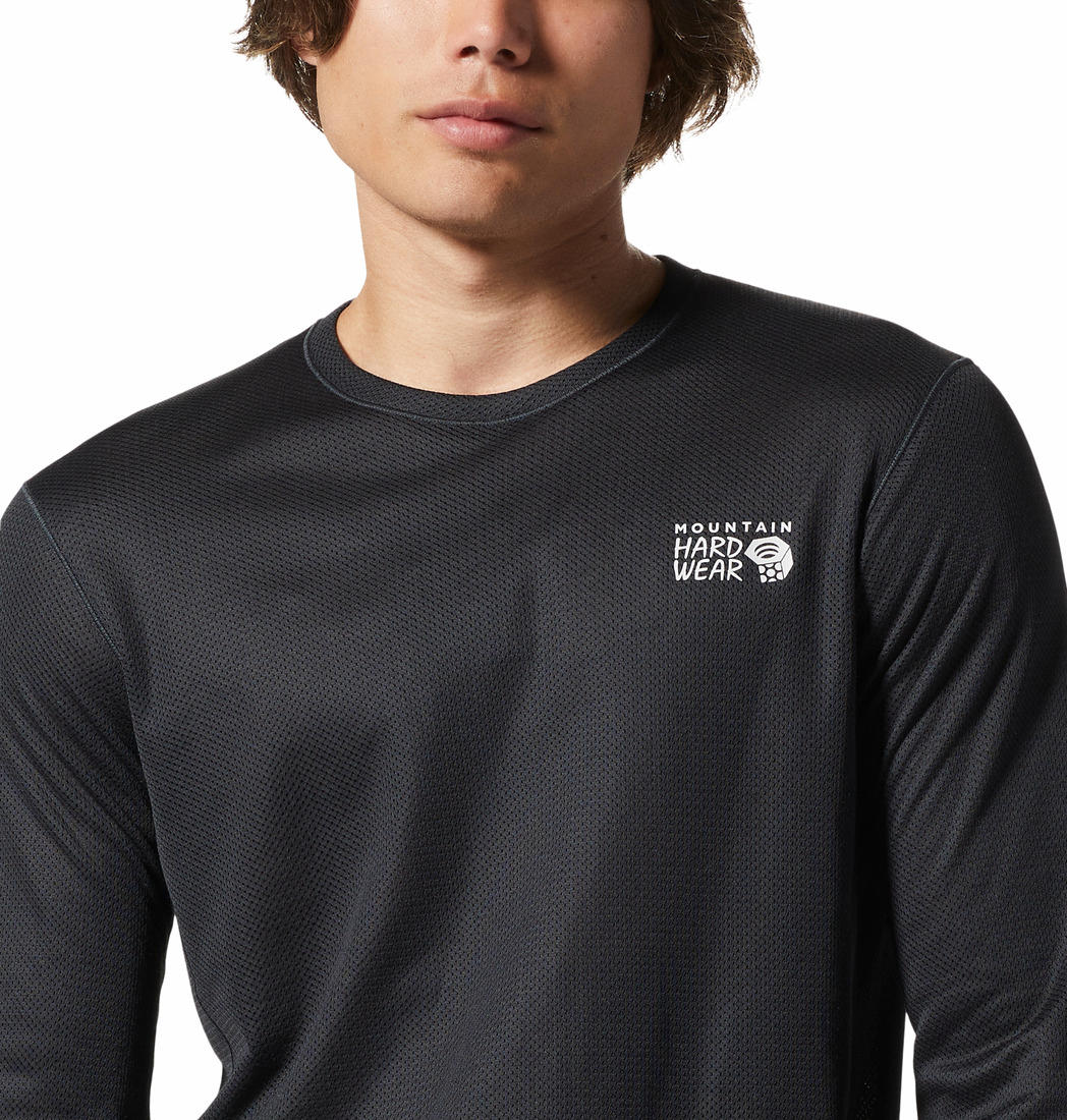 Mountain Hardwear Men Black AirMesh Long Sleeve Crew (Non Returnable)