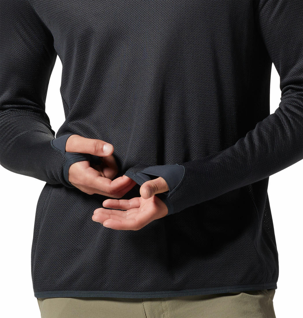 Mountain Hardwear Men Black AirMesh Long Sleeve Crew (Non Returnable)