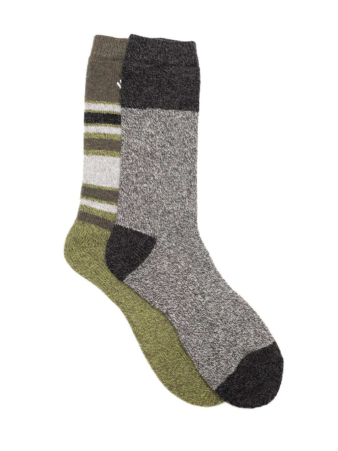 Columbia Men Grey Repreve Marl Stripe Wool Crew  (2 Pair) (Non Returnable)