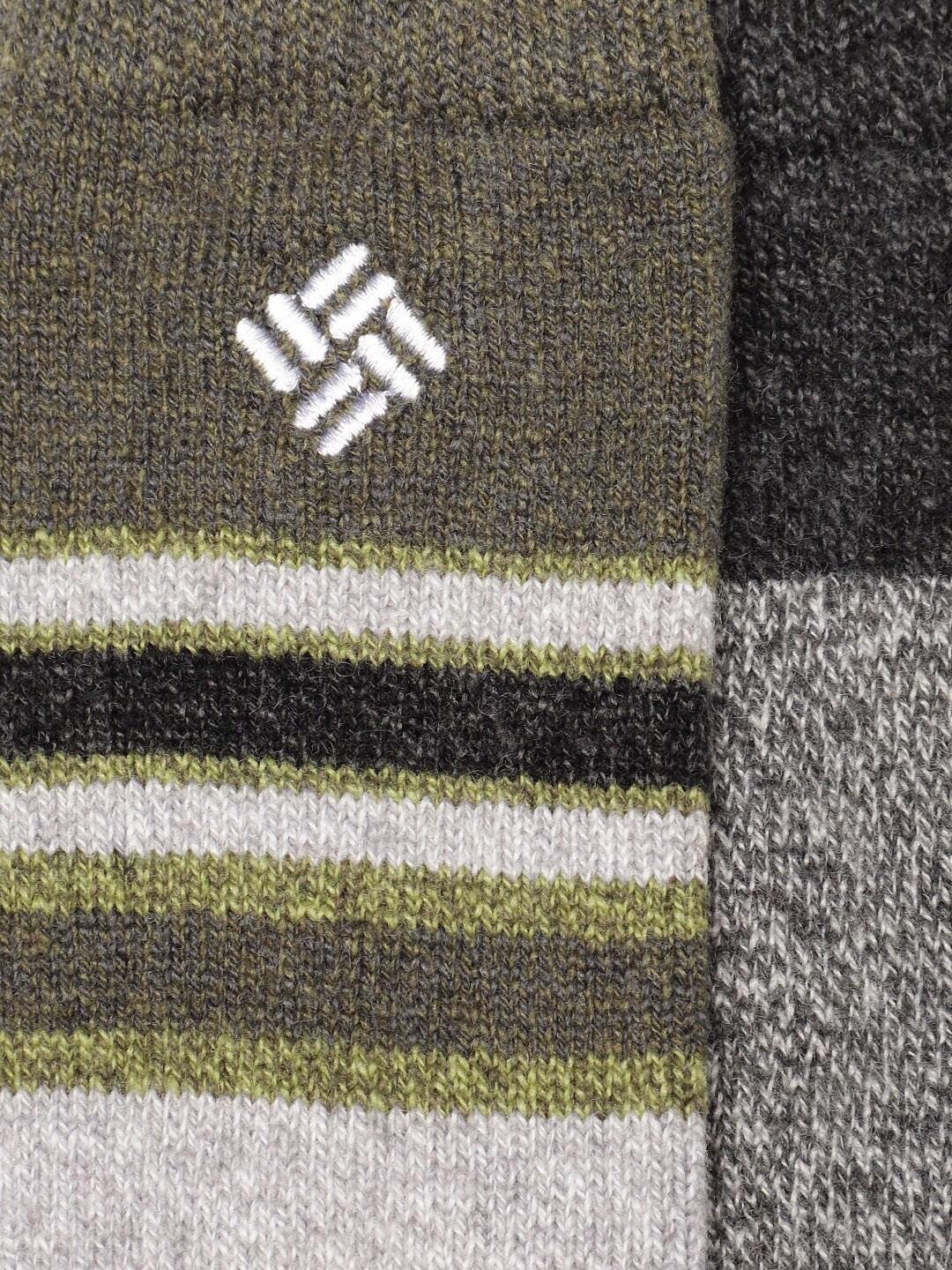 Columbia Men Grey Repreve Marl Stripe Wool Crew  (2 Pair) (Non Returnable)