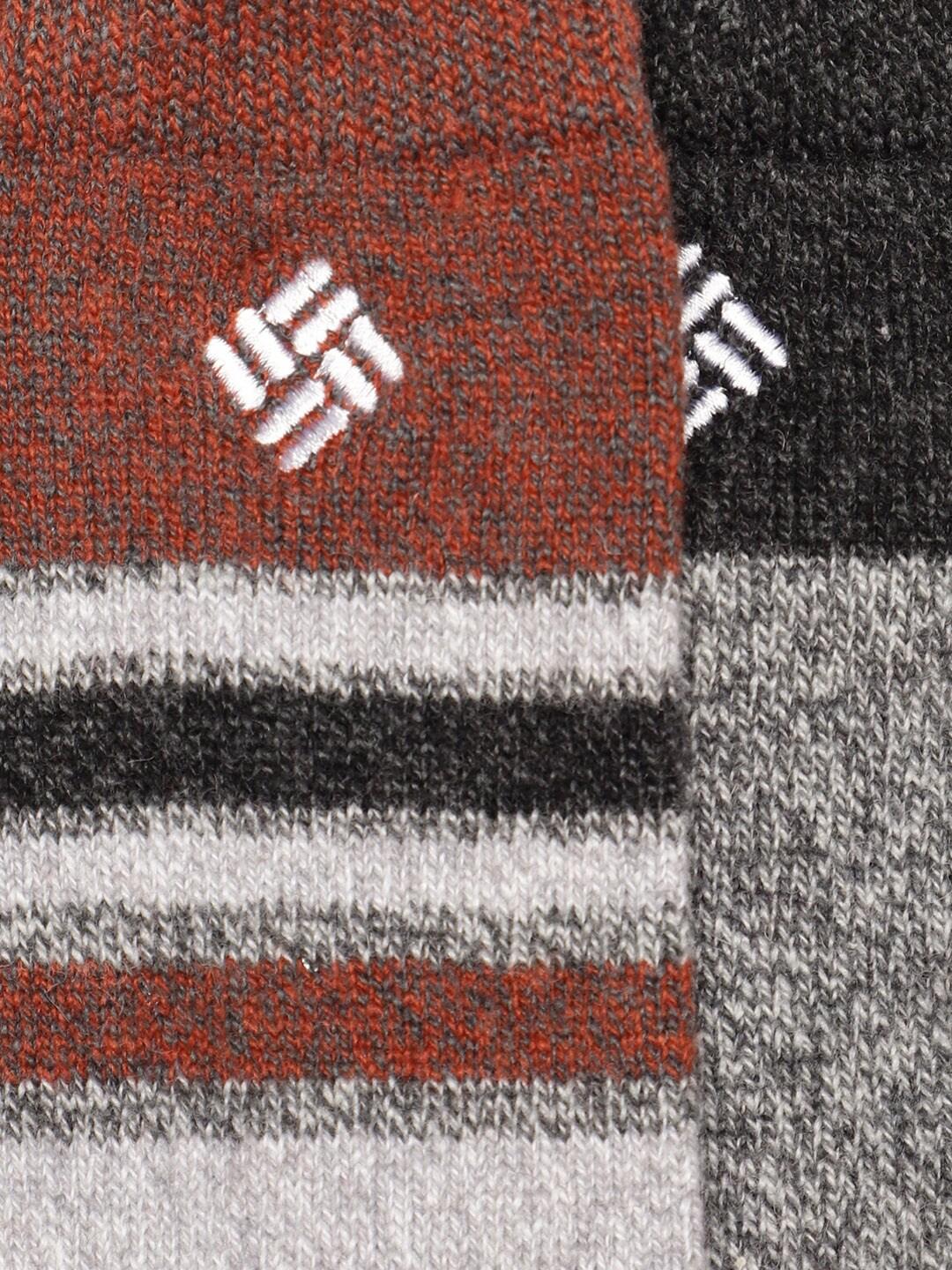 Columbia Men Grey Repreve Marl Stripe Wool Crew  (2 Pair) (Non Returnable)