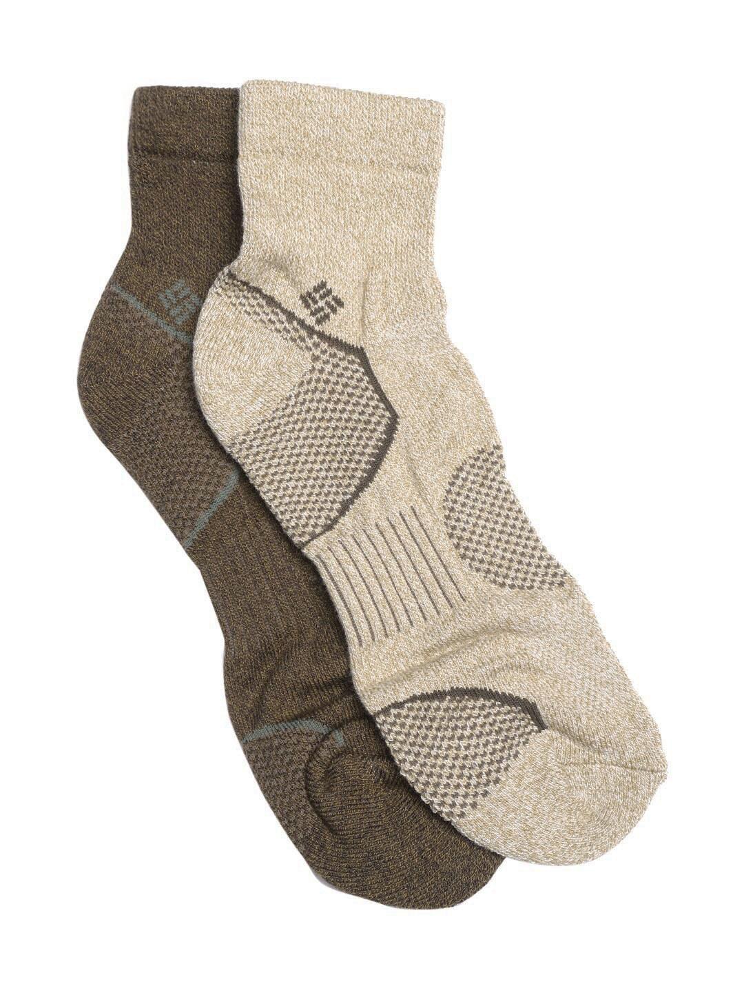 Columbia Men Brown SOCKS MN 2P QTR-BAL PT KHA/BRN (2 Pairs) (Non Returnable)