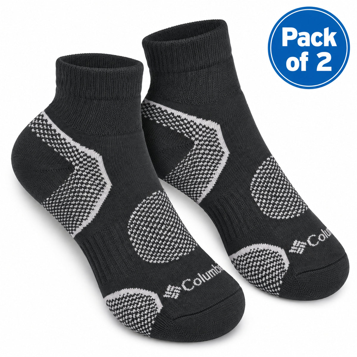 Columbia Women Black Balance Point Walk Socks Pack of 2 (Non Returnable)