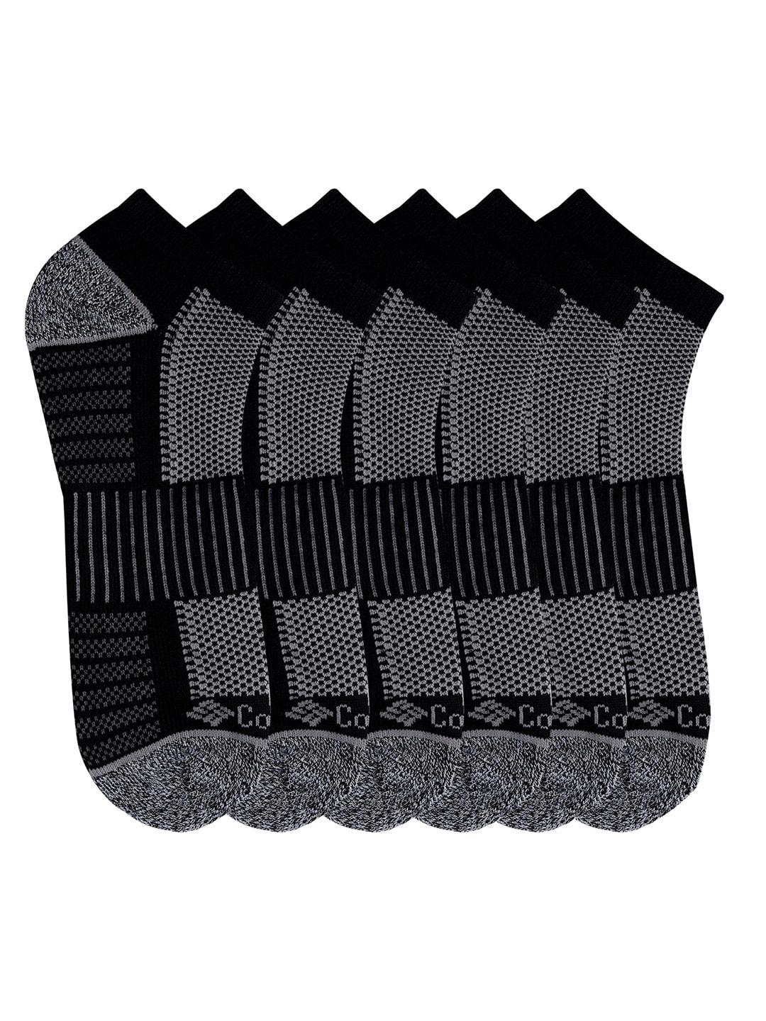 Columbia Men Black SOCKS MN 6P NS/PIQ FTBED (6 Pairs) (Non Returnable)