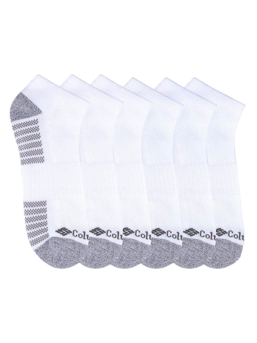 Columbia Men White SOCKS MN 6P NS/PIQ FTBED (6 Pairs) (Non Returnable)