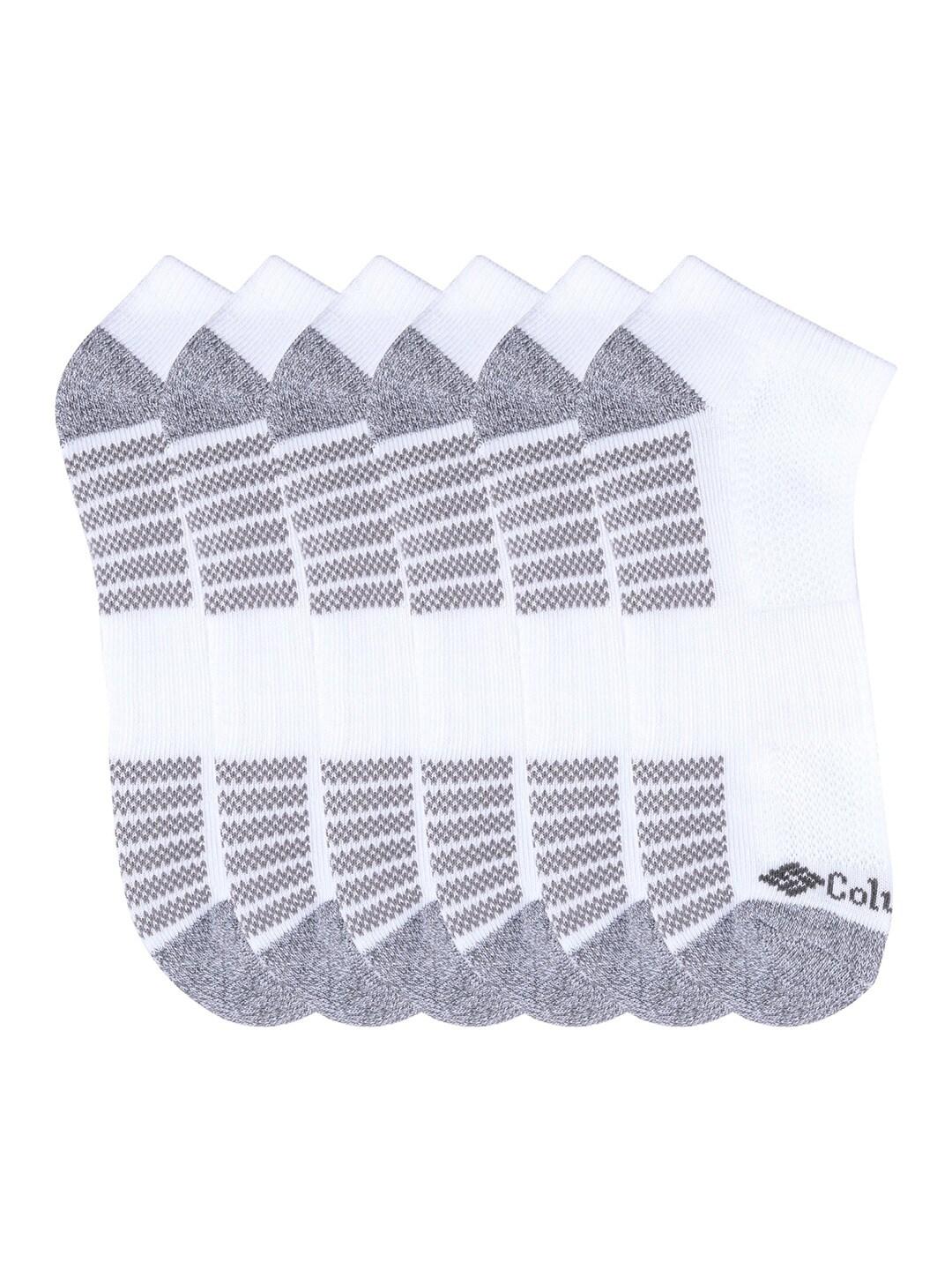 Columbia Men White SOCKS MN 6P NS/PIQ FTBED (6 Pairs) (Non Returnable)