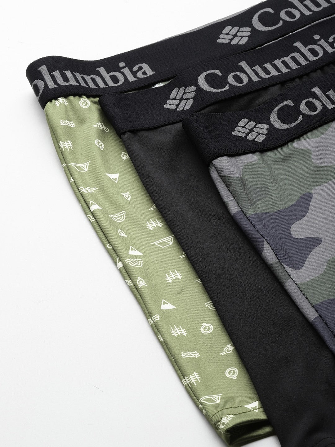 Columbia Men Multicolor Omni-Wick Printed Stretch Boxer Briefs - Pack of 3 (Non-Returnable)