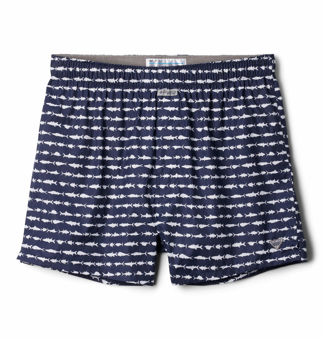 Columbia Men Navy Blue PFG Printed Woven Boxers - Pack of 3 (Non-Returnable)