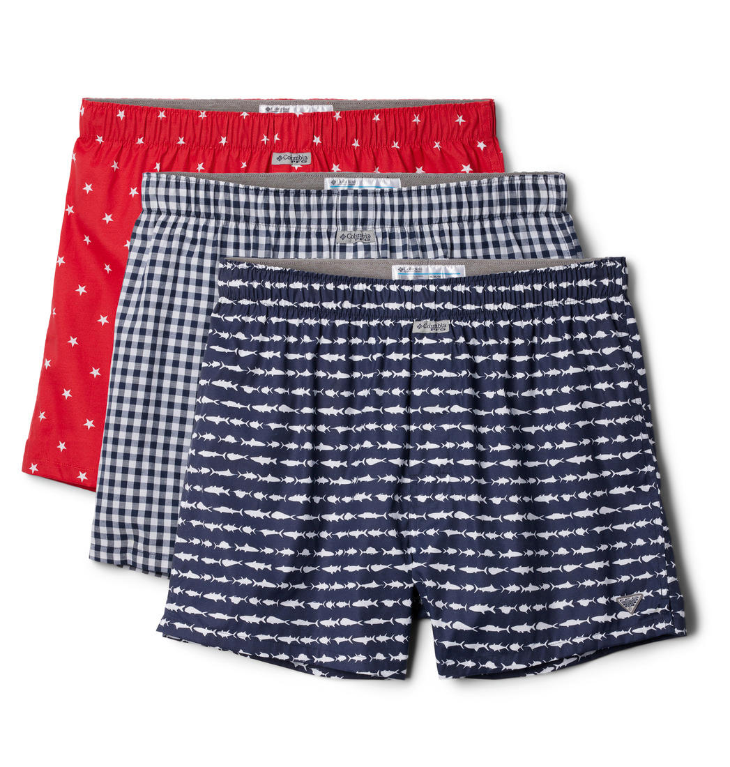 Columbia Men Navy Blue PFG Printed Woven Boxers - Pack of 3 (Non-Returnable)