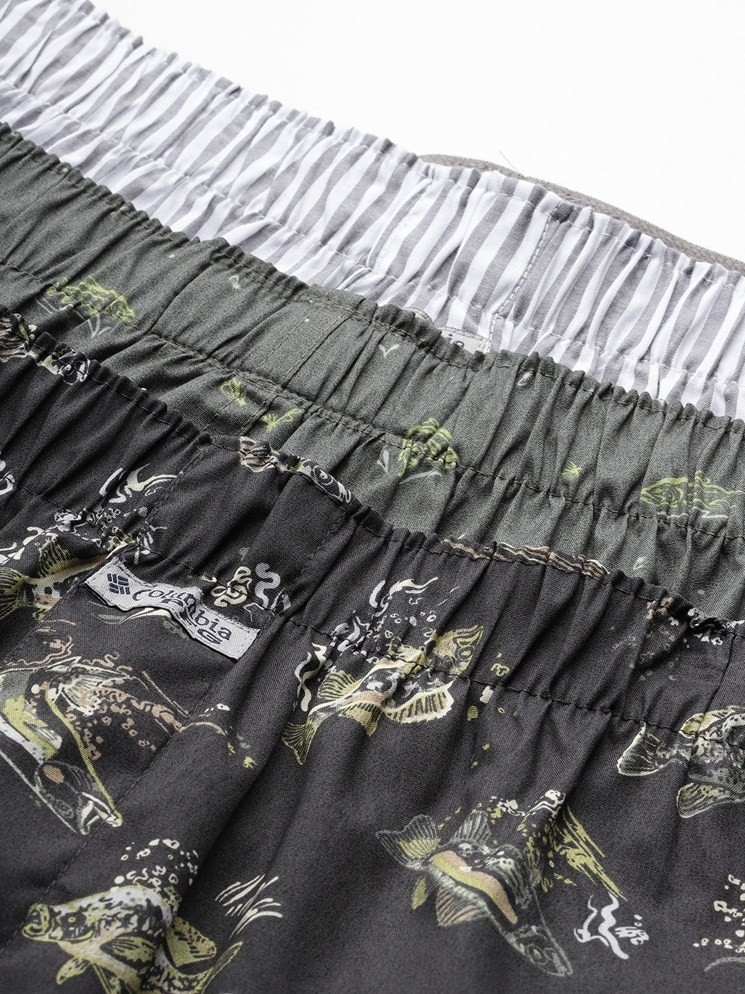 Columbia Men Black PFG Printed Woven Boxers - Pack of 3 (Non-Returnable)