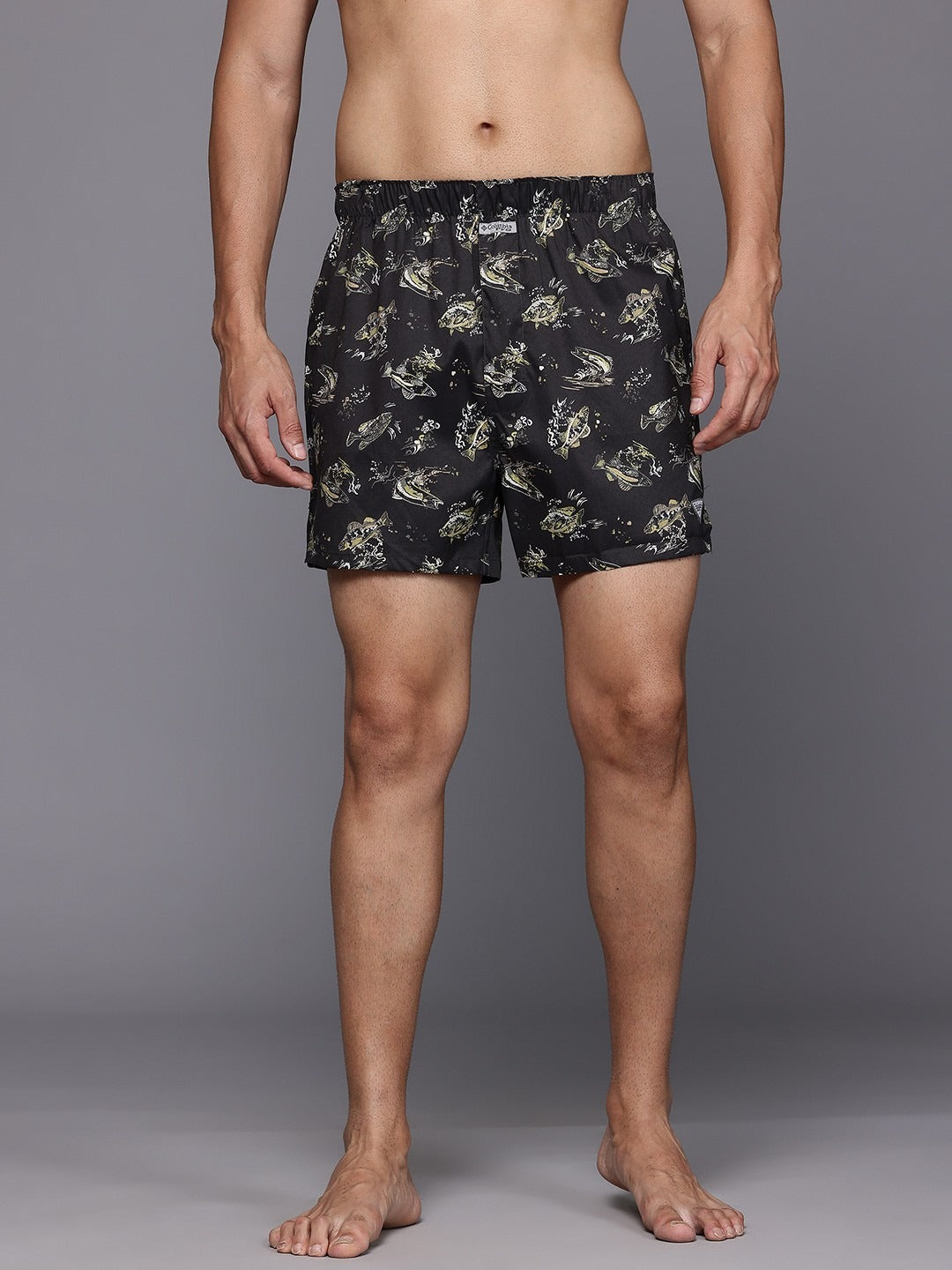 Columbia Men Black PFG Printed Woven Boxers - Pack of 3 (Non-Returnable)