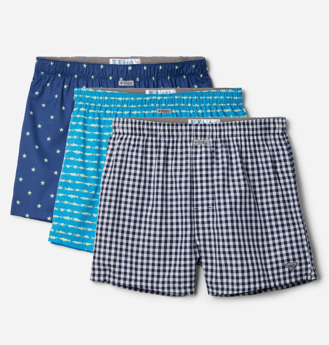Columbia Men Multicolor PFG Printed Woven Boxers - Pack of 3 (Non-Returnable)