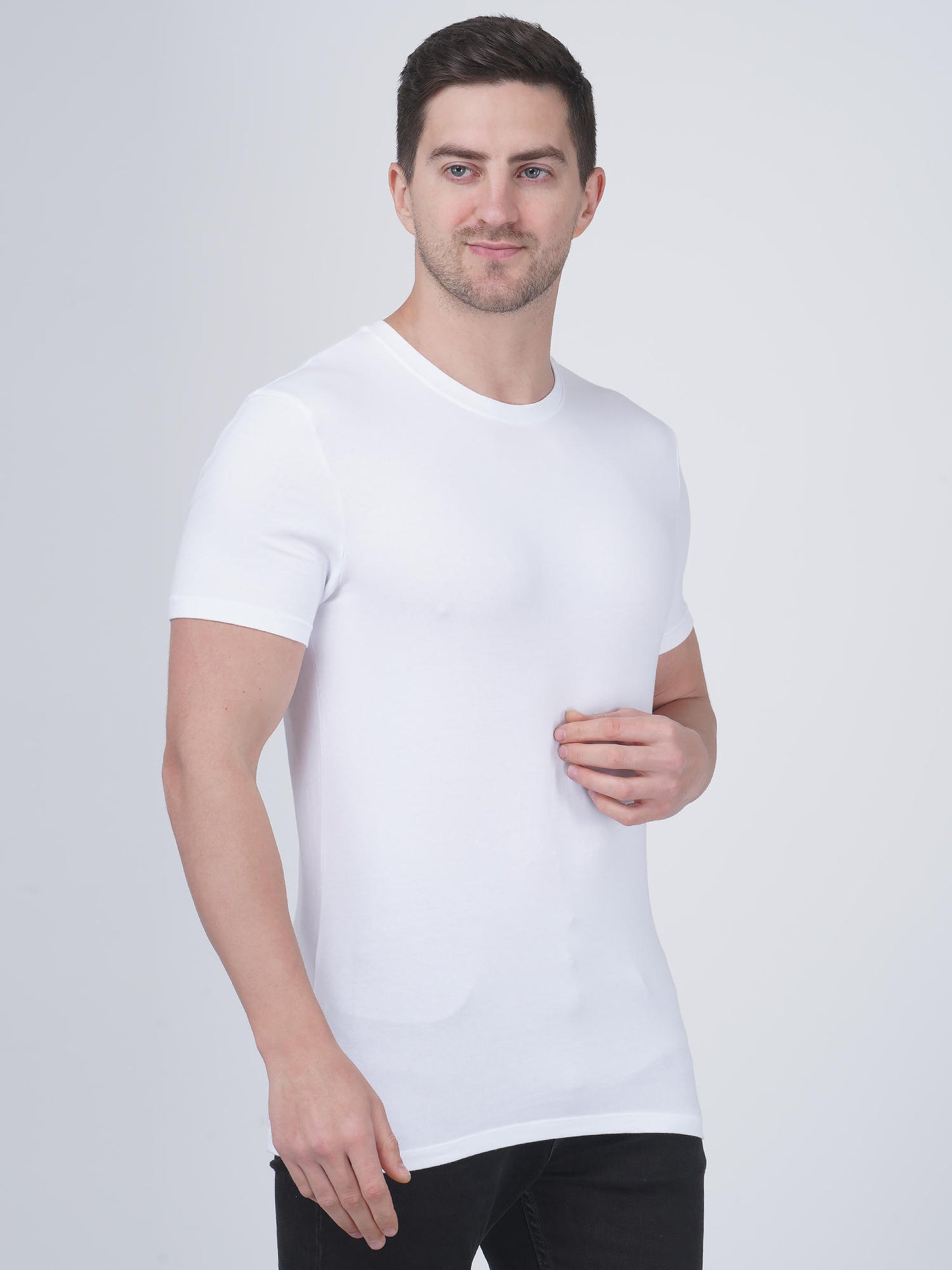 Columbia Men White 100% Pure Cotton Crew-Neck Tee Classic Fit 3 Pack Solid (Non Returnable)