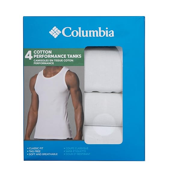 Columbia Men White A Frame Tank Vest - Pack of 4 (Non-Returnable)