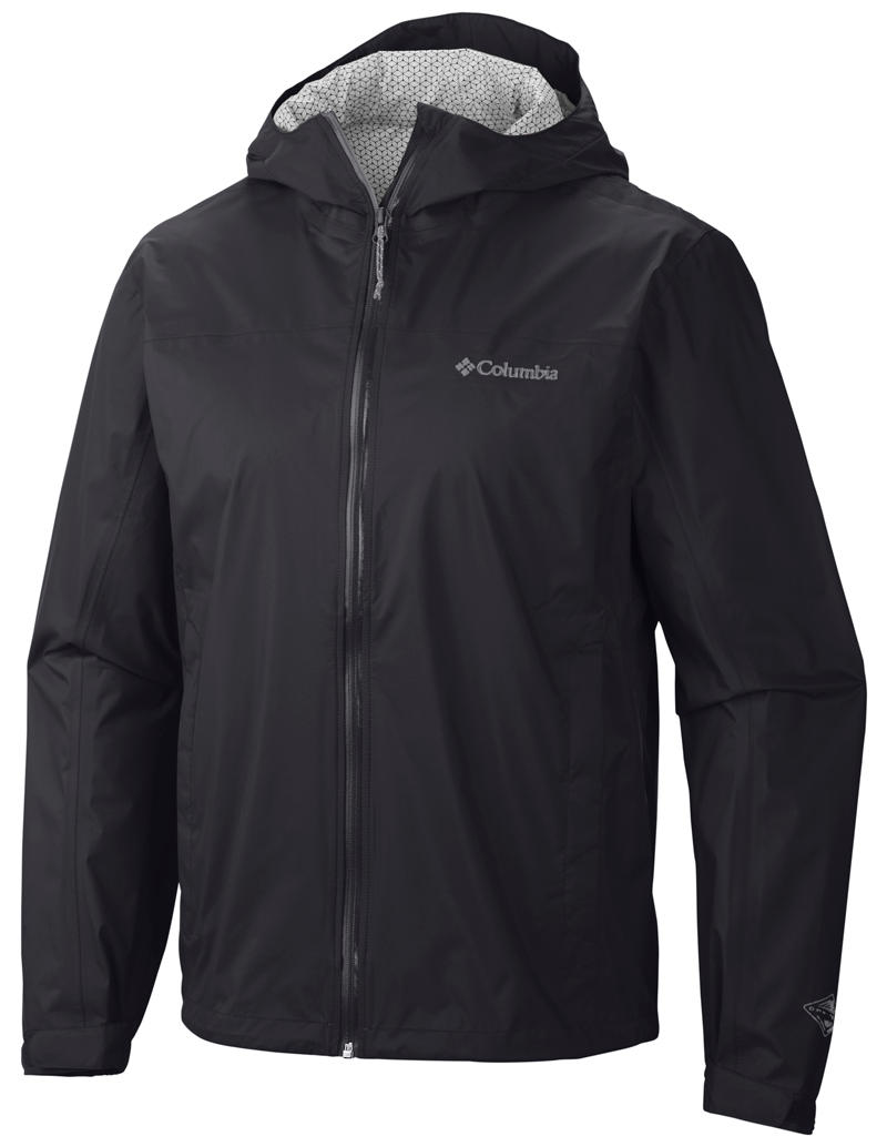 Columbia Men Black Evapouration Rain Jacket