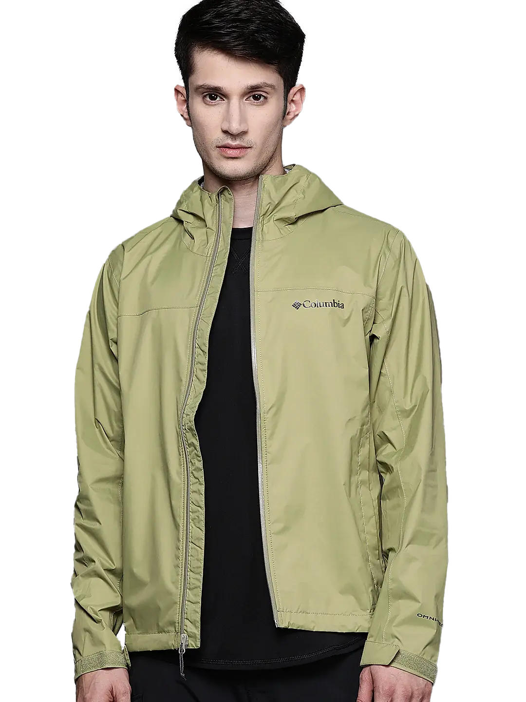 Columbia Men Green Evapouration Rain Jacket