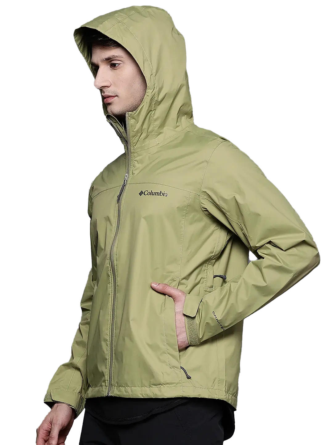 Columbia Men Green Evapouration Rain Jacket