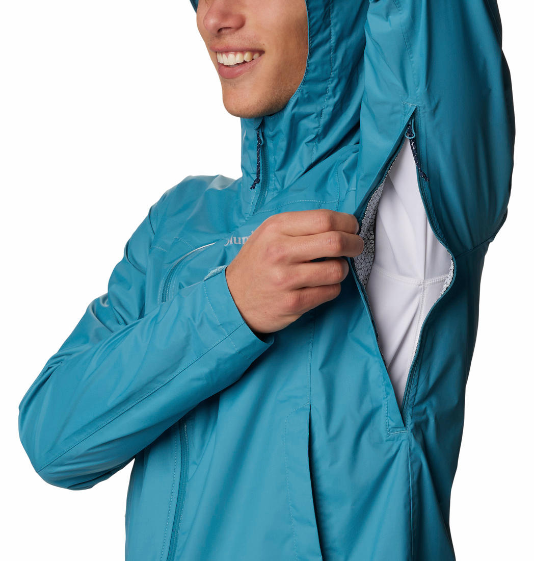 Columbia Men Blue Evapouration Rain Jacket