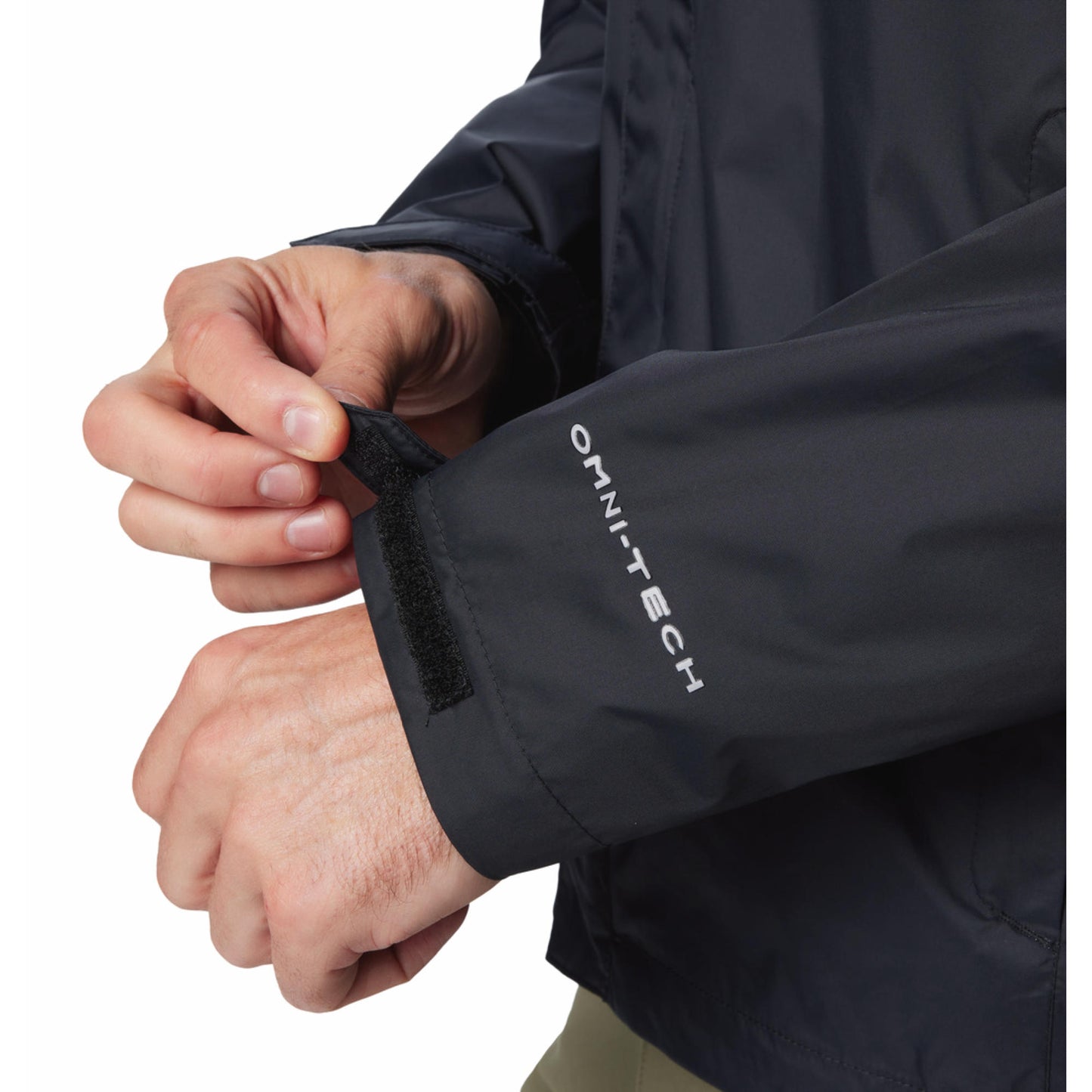 Columbia Men Black Omni-Tech Watertight II Hooded Rain Jacket (Waterproof)