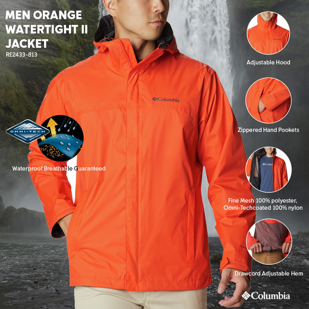 Columbia Men Orange Watertight II Rain Jacket