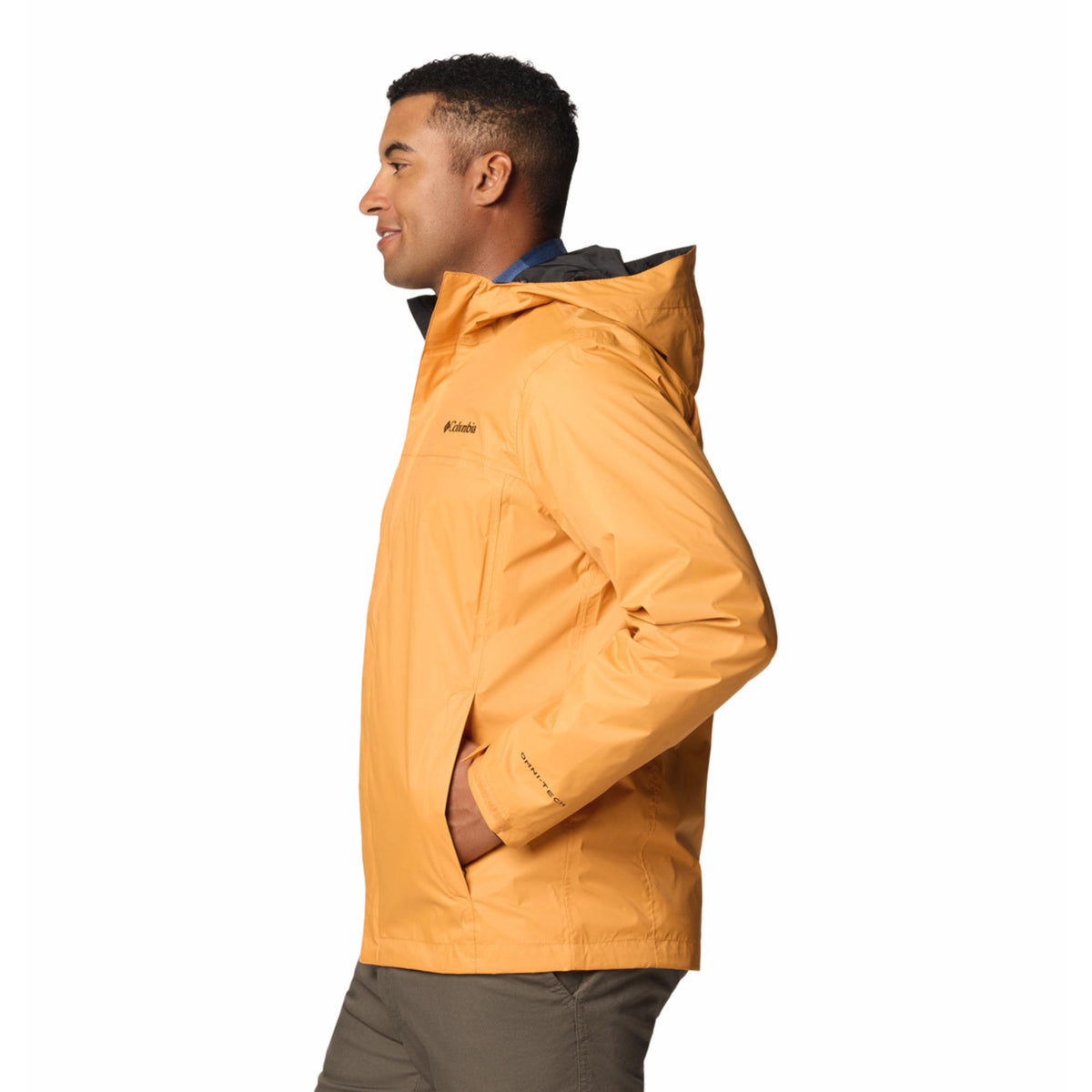 Columbia Men Orange Omni-Tech Watertight II Hooded Rain Jacket (Waterproof)