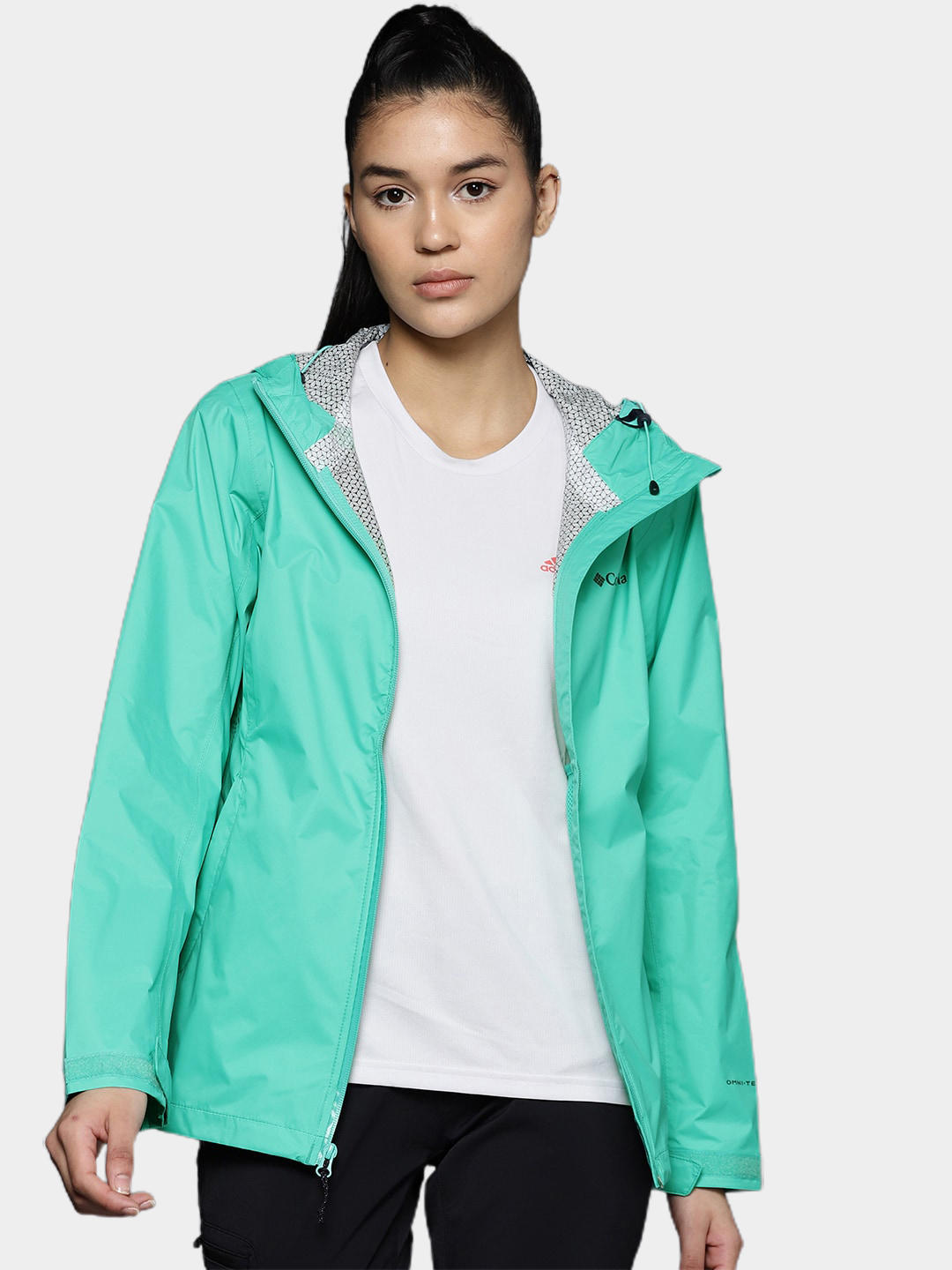 Columbia Women Green Evapouration Rain Jacket