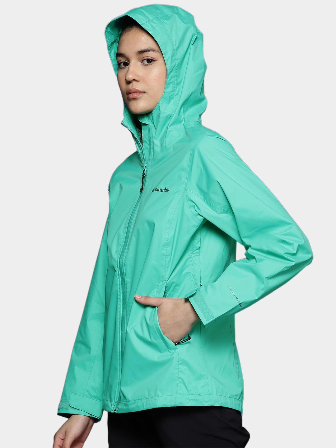 Columbia Women Green Evapouration Rain Jacket