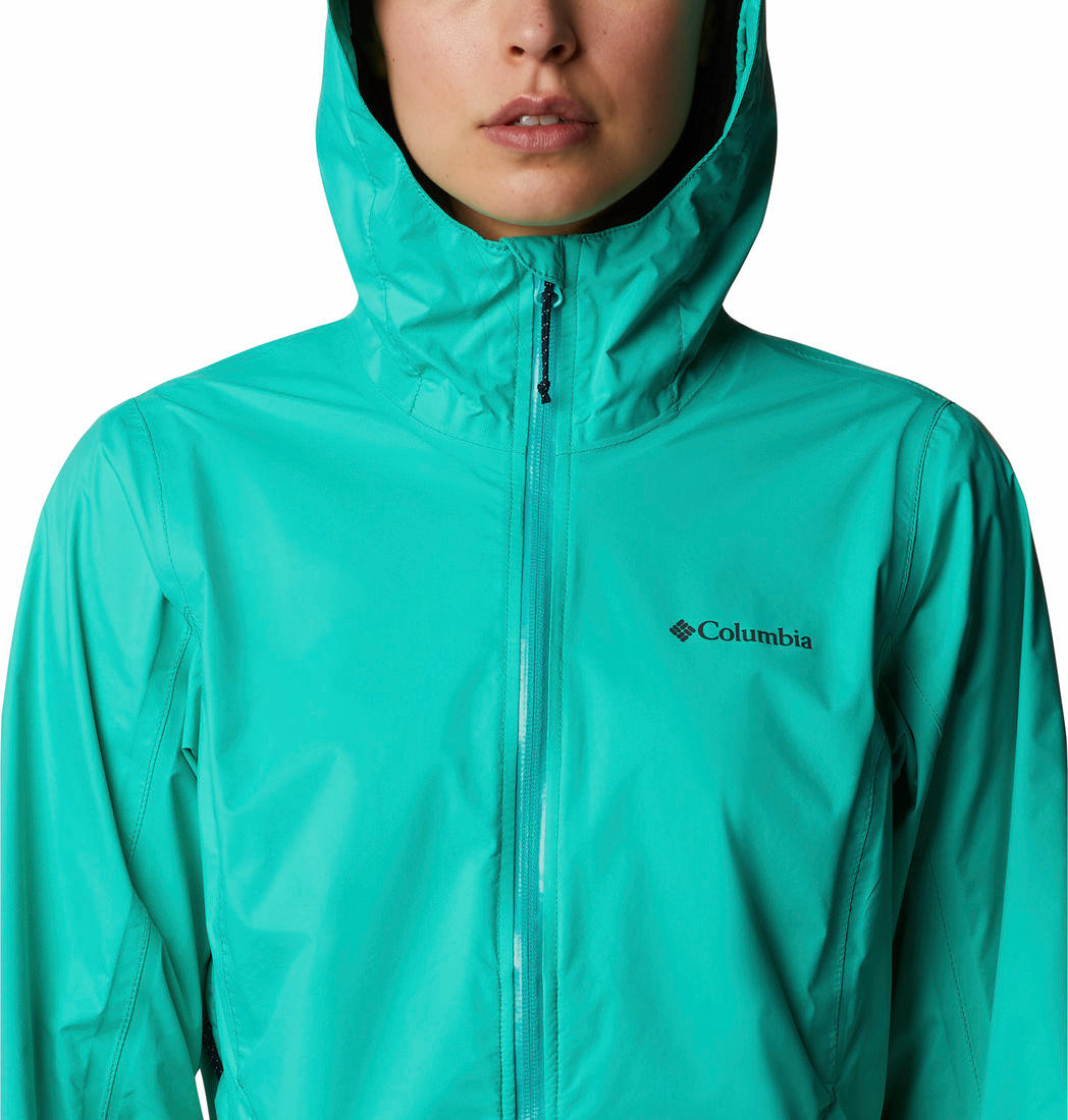 Columbia Women Green Evapouration Rain Jacket