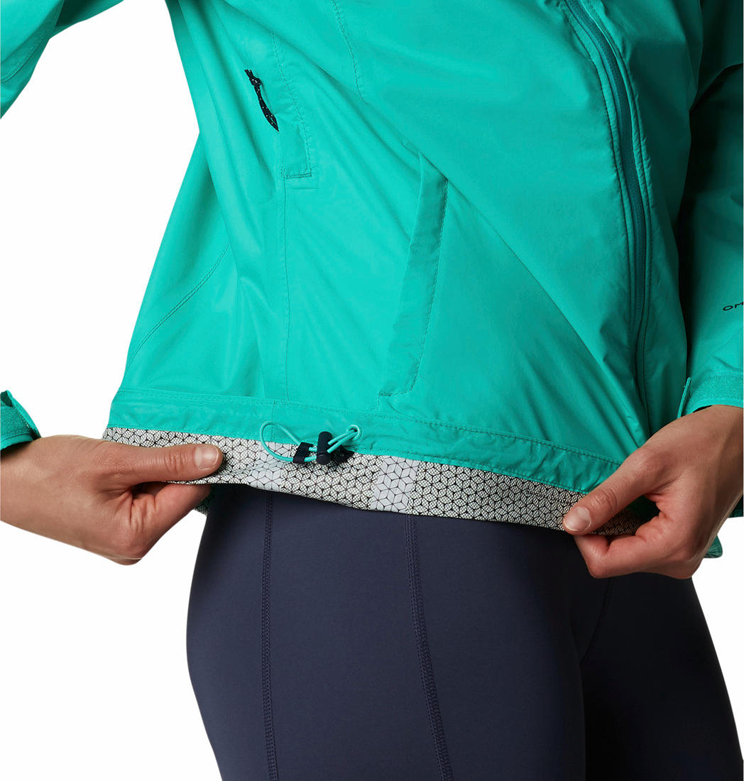 Columbia Women Green Evapouration Rain Jacket