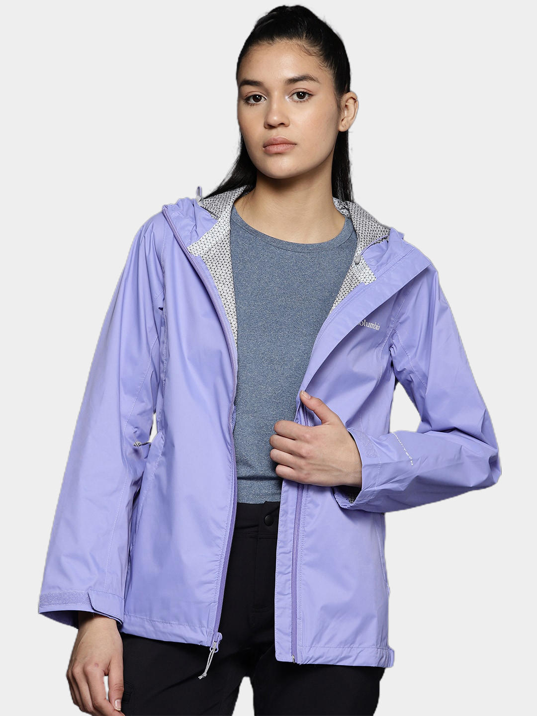 Columbia Women Purple Evapouration Rain Jacket
