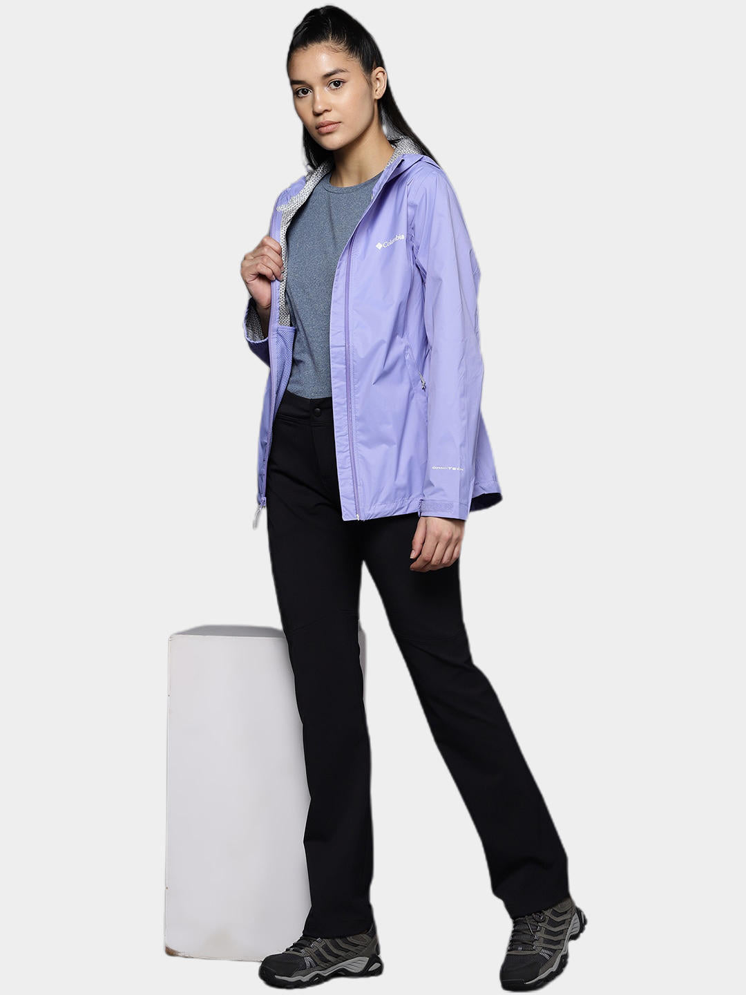 Columbia Women Purple Evapouration Rain Jacket