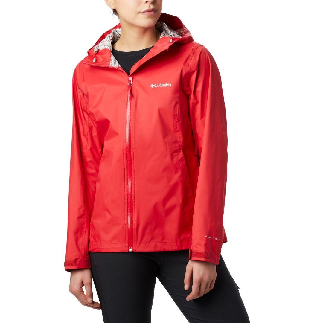 Columbia Women Red Evapouration Rain Jacket