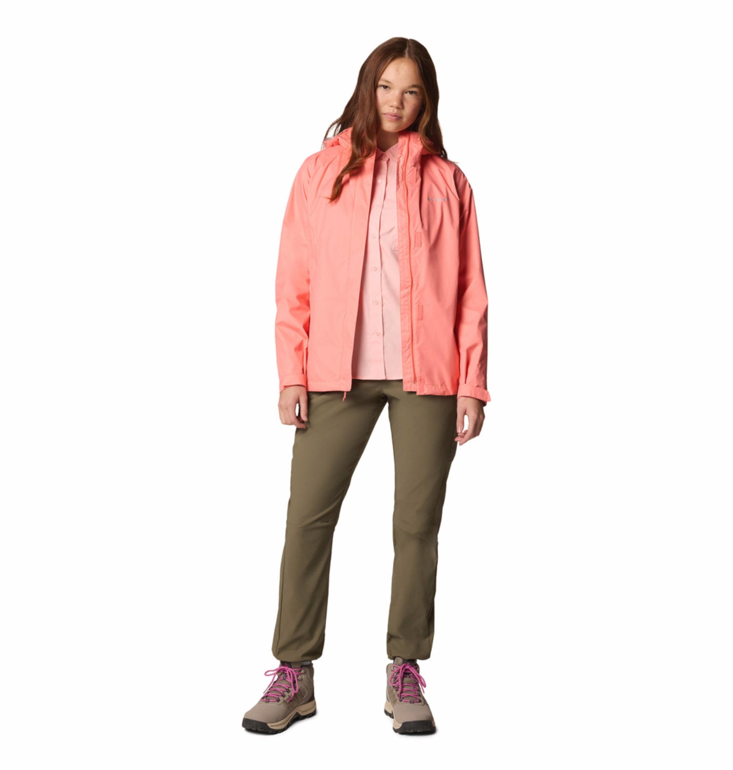 Columbia Womens Pink Omni-Tech Arcadia II Rain Jacket