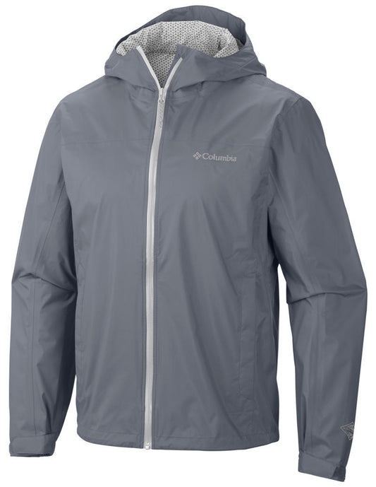 Columbia Men Grey Evapouration Rain Jacket