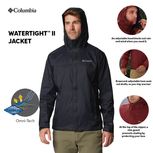 Columbia Mens Black Omni-Tech Watertight II Rain Jacket