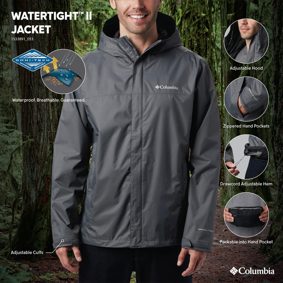 Columbia Men Grey Watertight II Rain Jacket