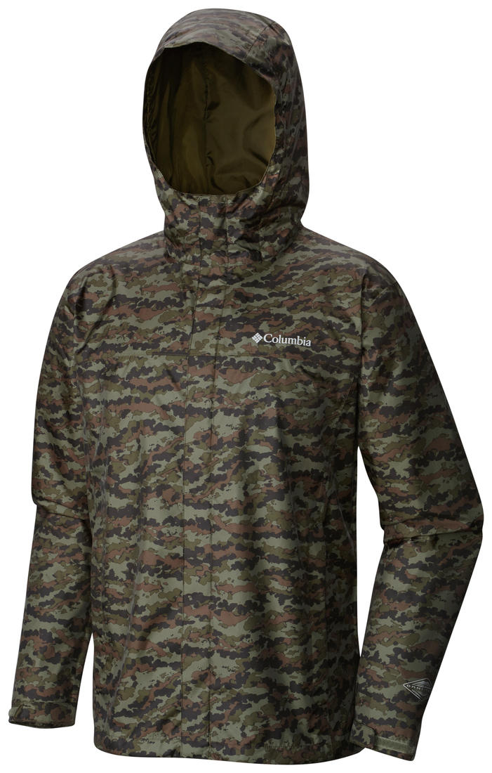 Columbia Men Green Watertight Printed Jacket Waterproof