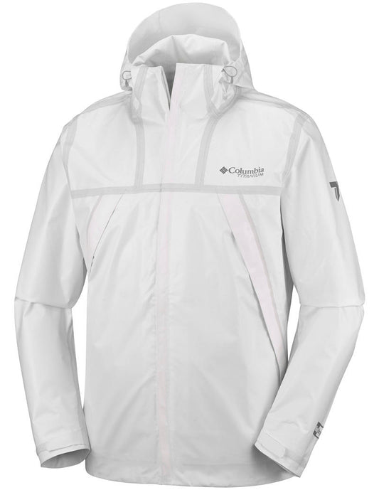Columbia Men White Outdry EX Eco Tech Rain Jacket