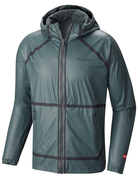 Columbia Men Olive Outdry EX Reversible Rain Jacket