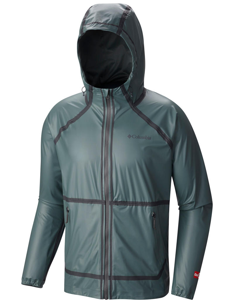 Columbia Men Olive Outdry EX Reversible Rain Jacket
