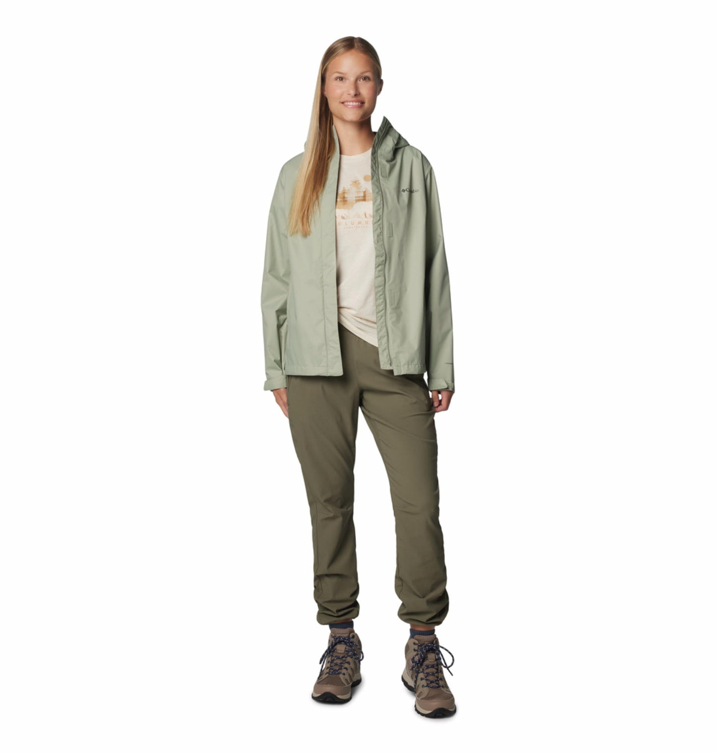 Columbia Womens Green Omni-Tech Arcadia II Rain Jacket