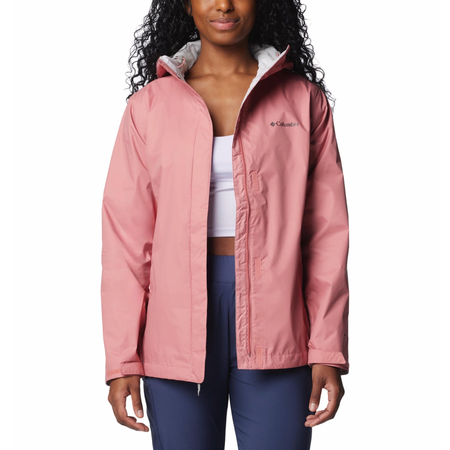 Columbia Women Pink Omni-Tech Arcadia II Hooded Rain Jacket (Waterproof)