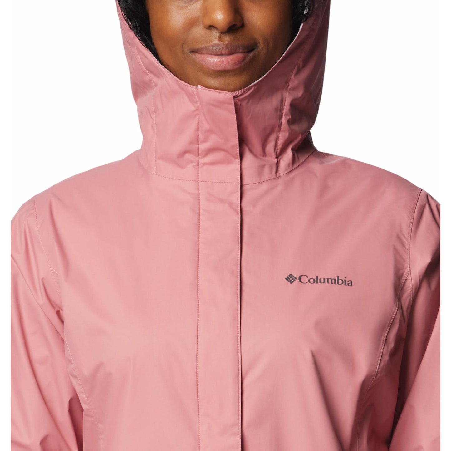 Columbia Women Pink Omni-Tech Arcadia II Hooded Rain Jacket (Waterproof)