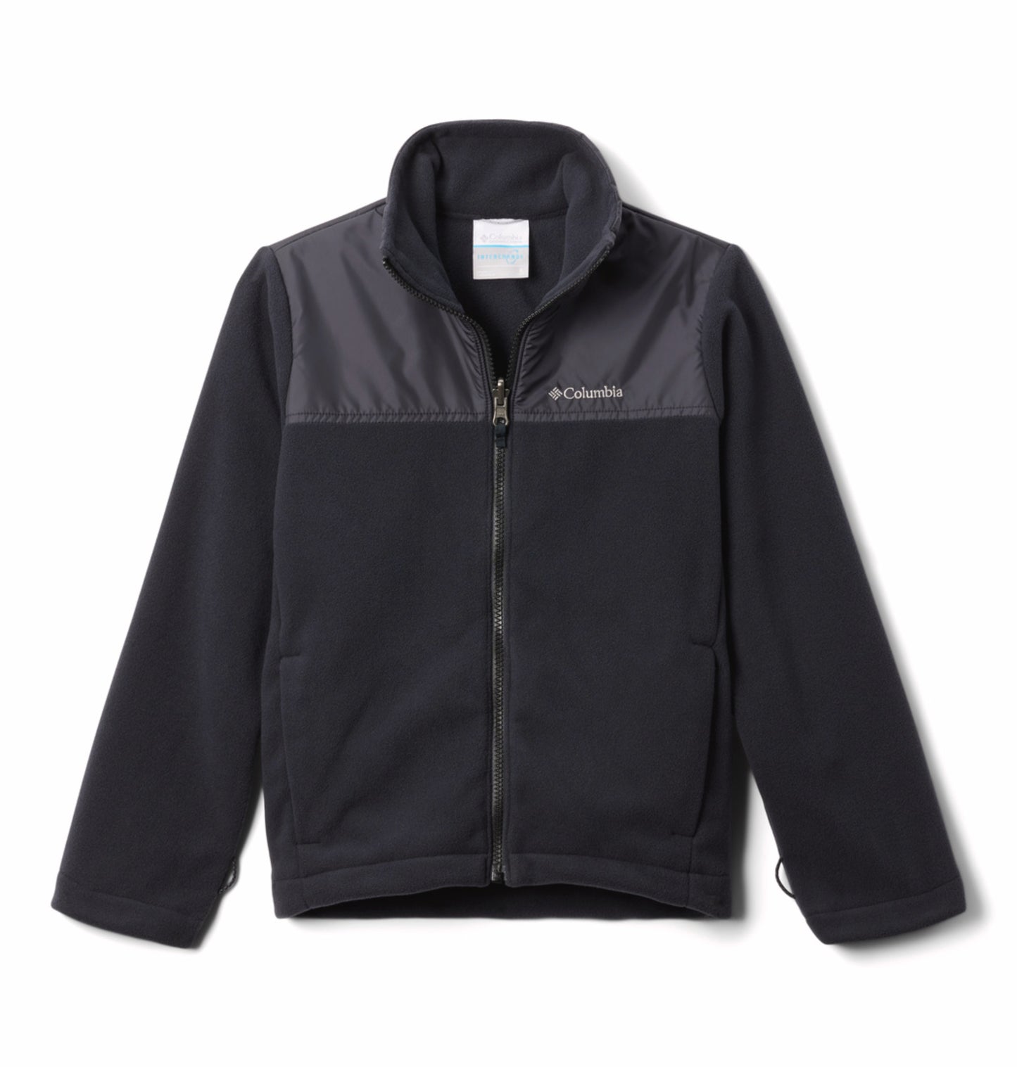 Columbia Kids Boys Black Omni-Heat Reflective Bugaboo III Fleece Hooded Interchange Jacket