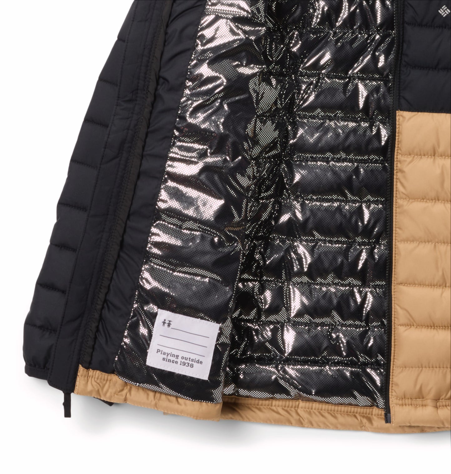Columbia Kids Boys Brown Omni-Heat Reflective Powder Lite II Hooded Down Jacket
