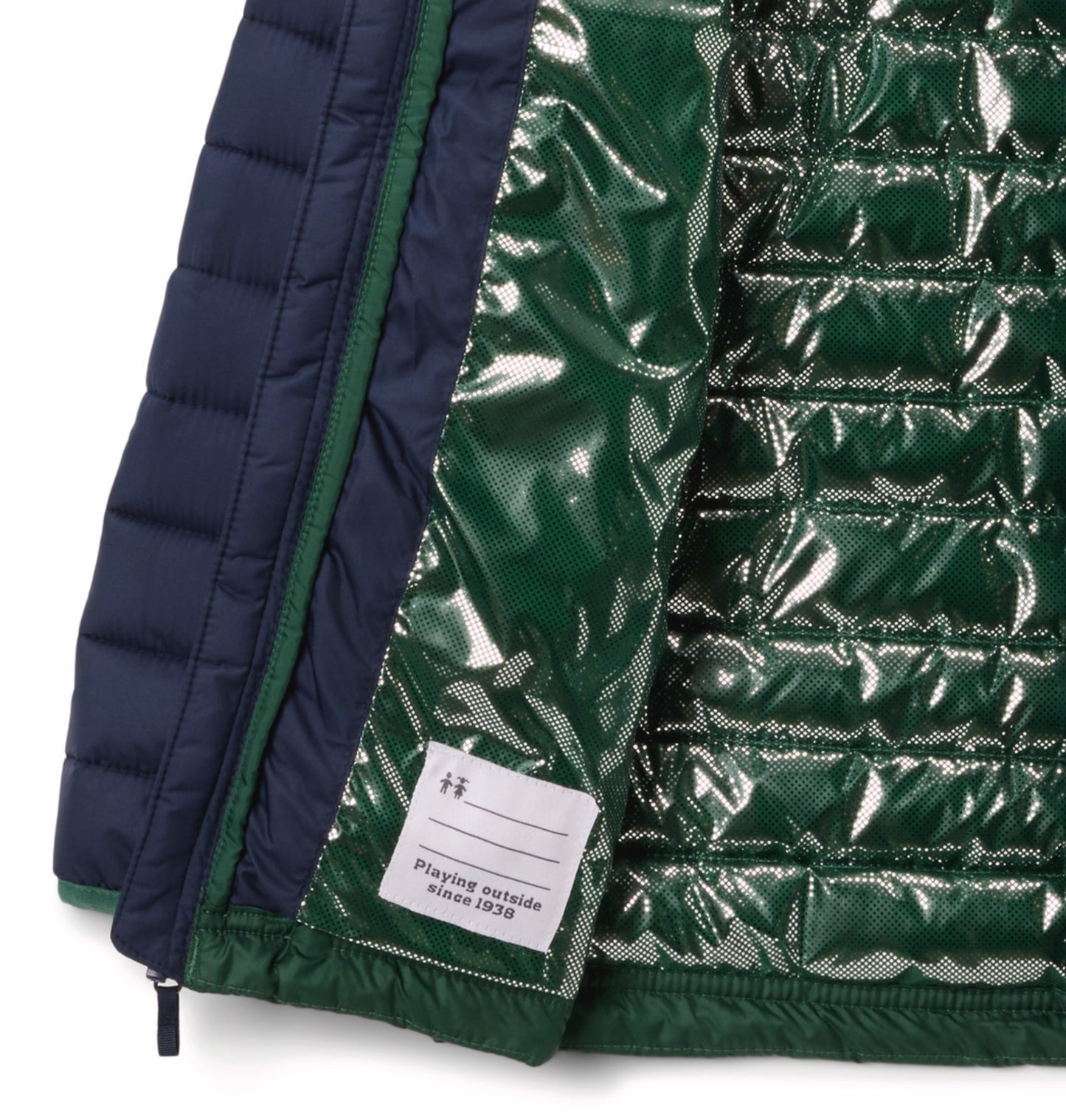 Columbia Kids Boys Green Omni-Heat Reflective Powder Lite II Hooded Down Jacket